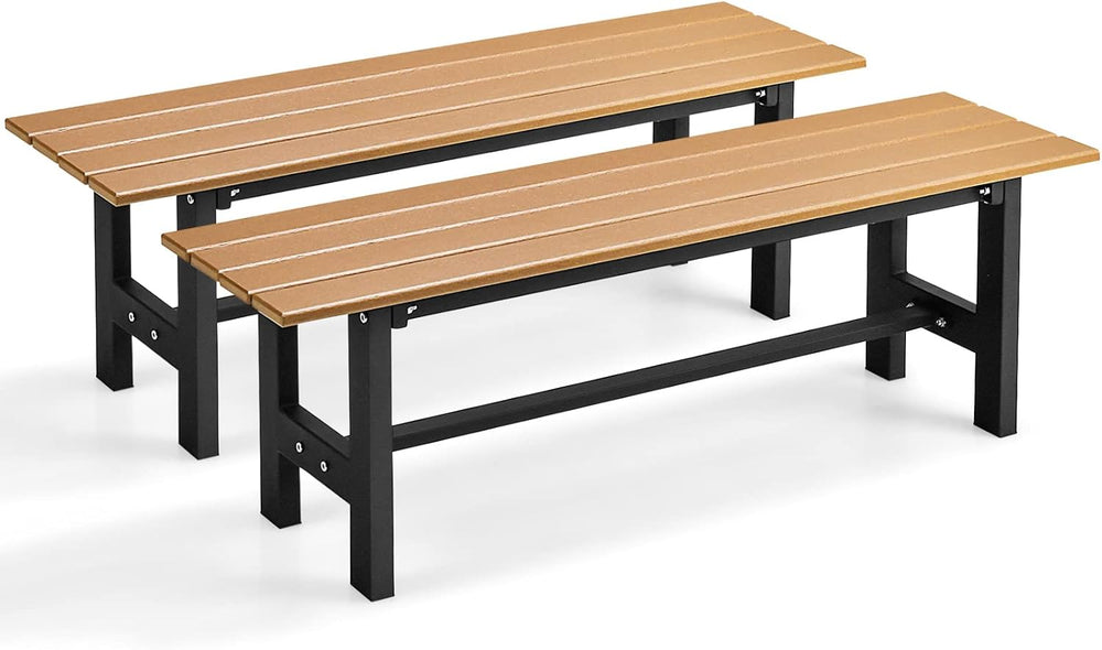 GIANTEX 2-Pack Outdoor Bench Seat,Backless Patio Garden Bench, 660 LBS Load