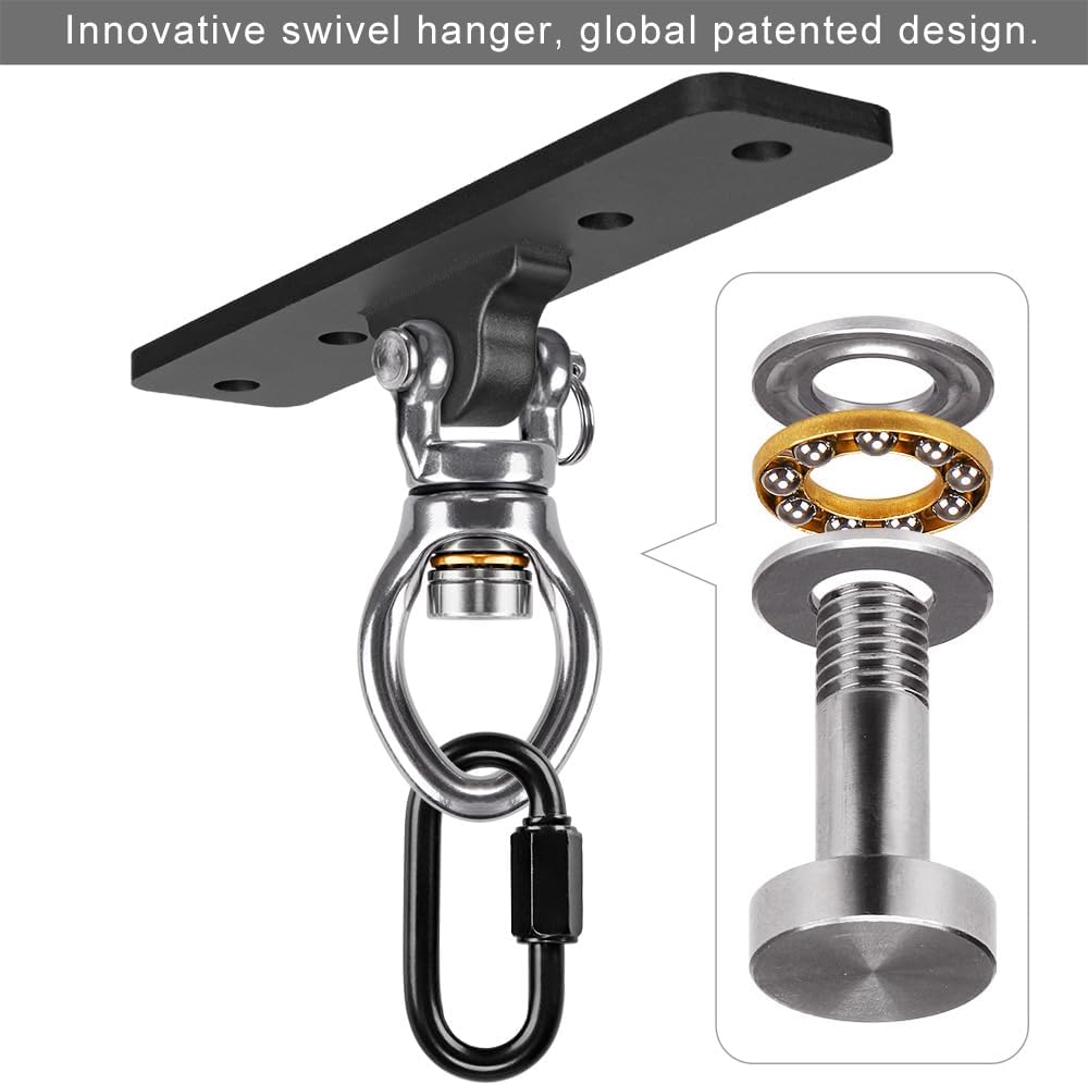 2 Pack Heavy Duty Swing Hangers, Swing Set Accessories with Carabiner for Ind...