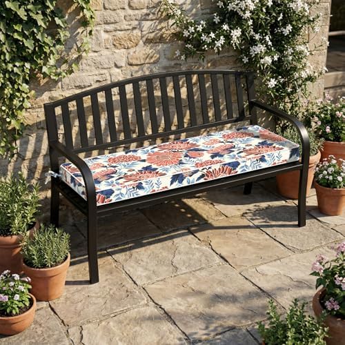 Outdoor Bench Cushion 48x18x3 Inch, Porch Swing Cushions for Home Garden Love...