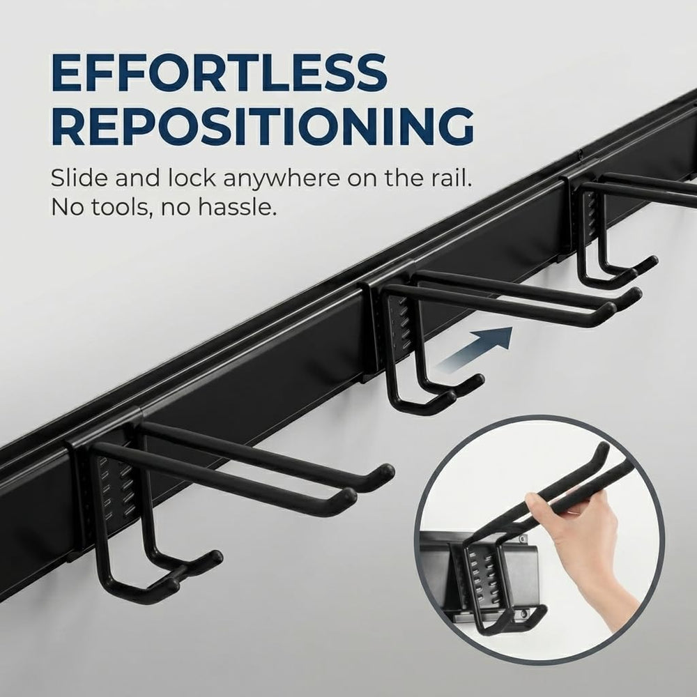Aking Ace 48 Inch Garage Tool Organizer, Wall Mount 3 Racks 6 Hooks Storage