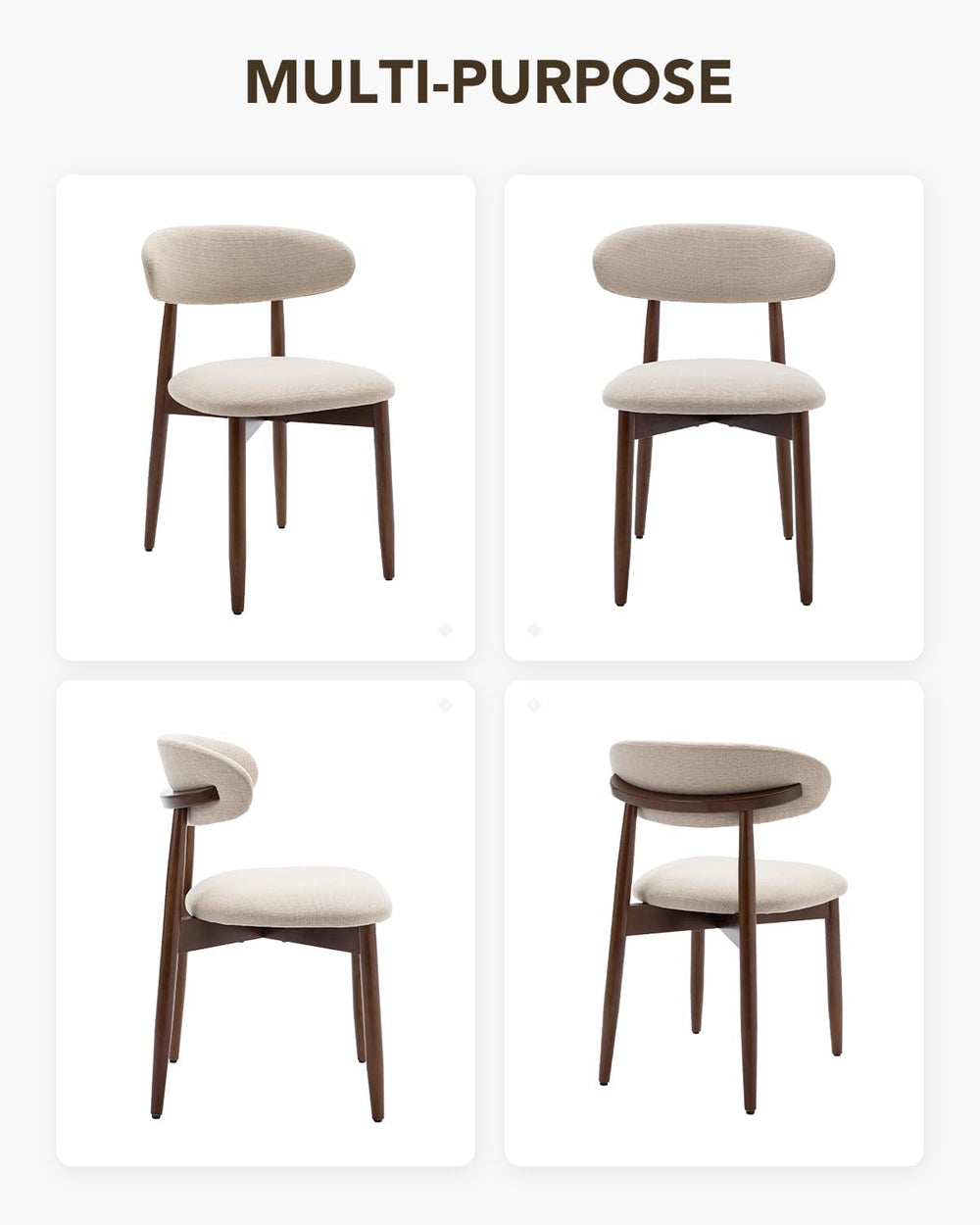 Dining Chairs Set of 4, Farmhouse Dining Room Chairs with Solid Wood Legs