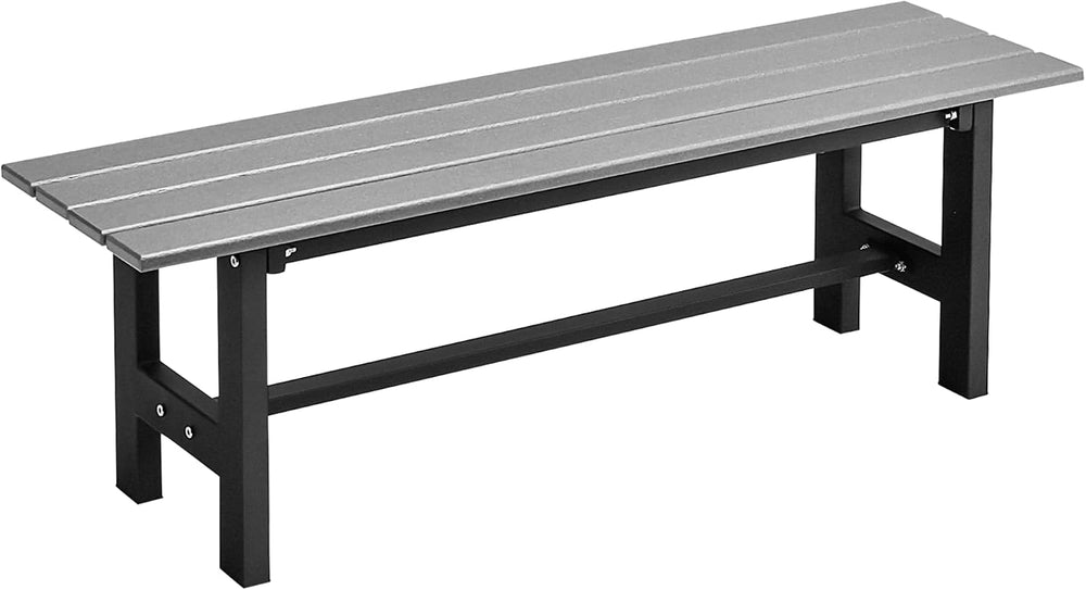 Tangkula 47 Inch HDPE Outdoor Bench Backless, Patio Garden Dining Bench with ...
