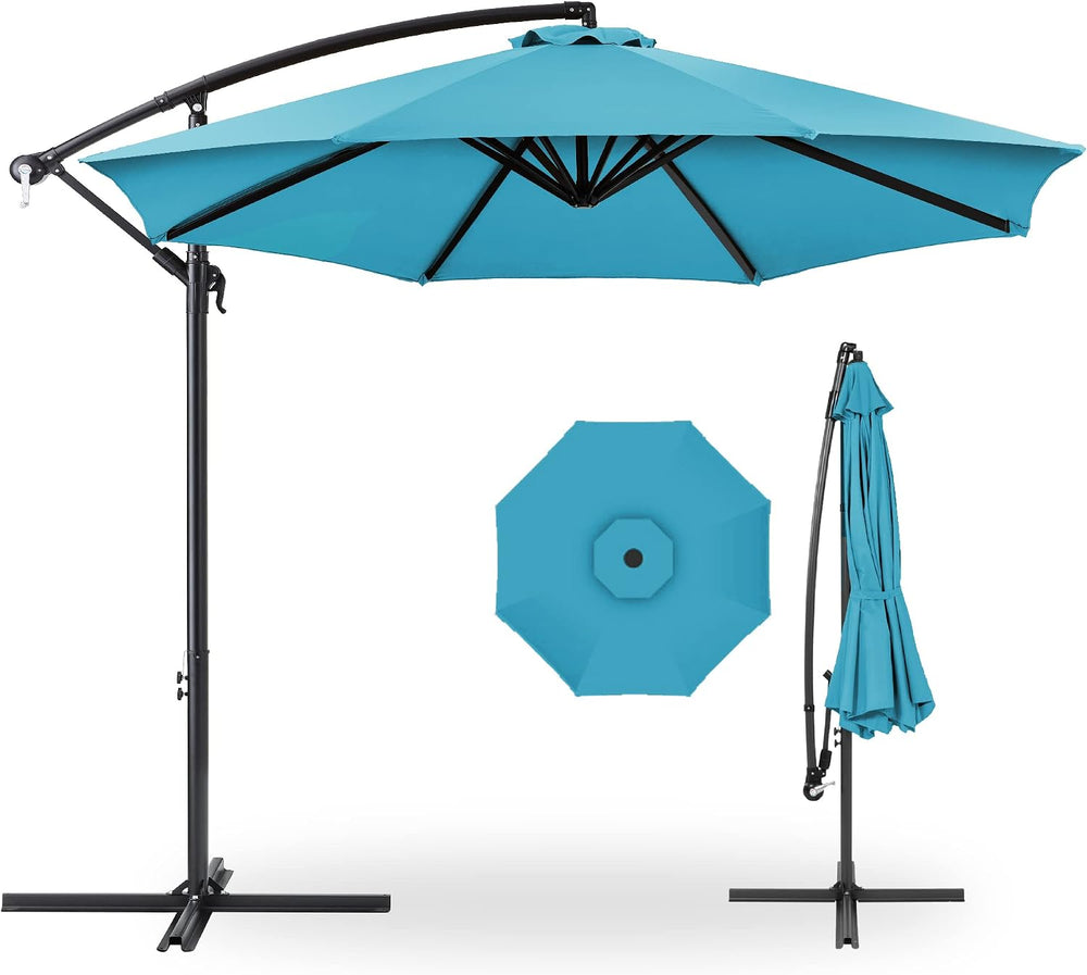Best Choice Products 10ft Offset Cantilever Hanging Market Patio Umbrella, 8 ...