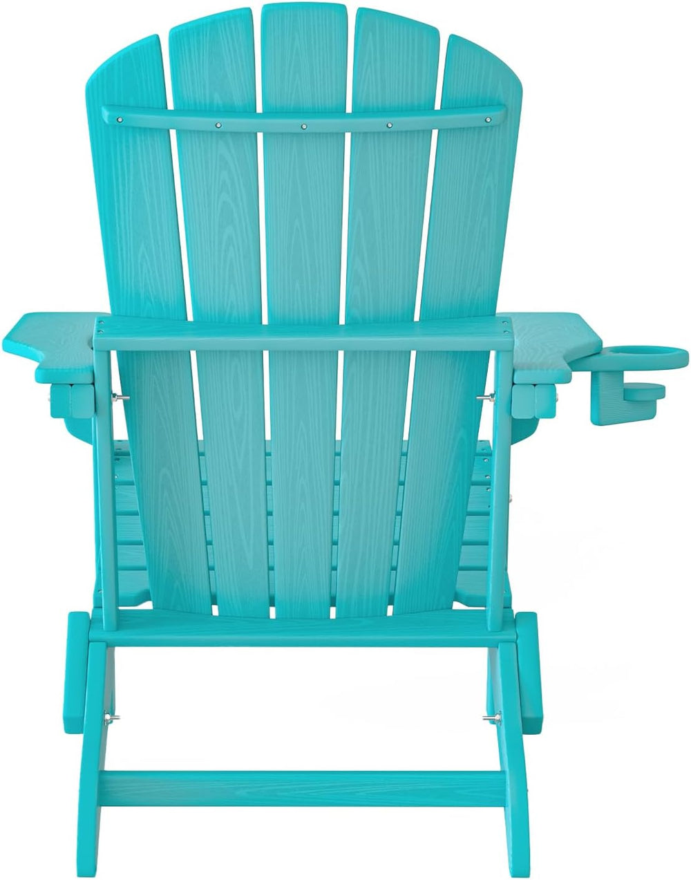 Plawdlik HDPE Folding Adirondack Chair with Cup Holder, Firepit, Aruba