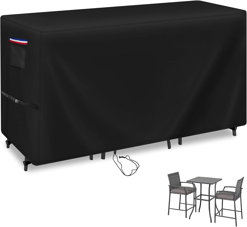 Patio Furniture Covers for High Top Table and Chairs-66x30x45in