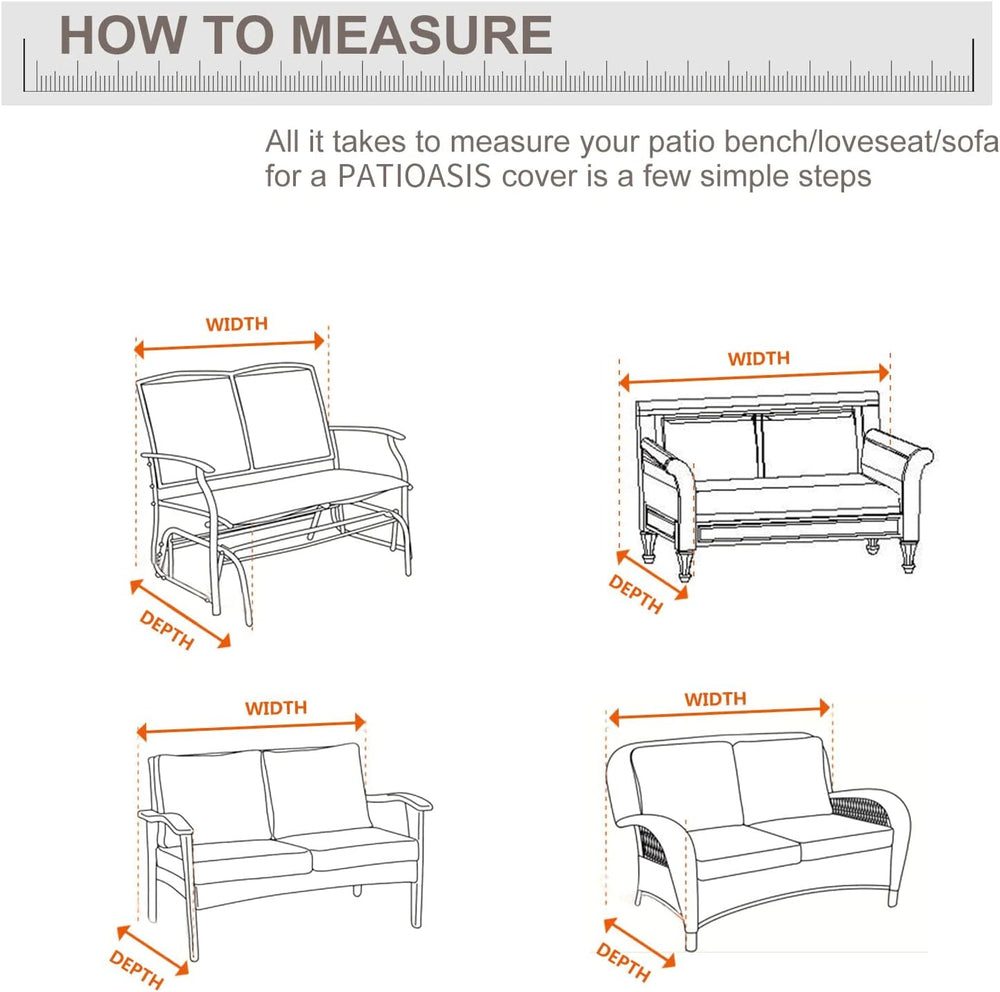 Patio Loveseat Cover Waterproof 3 Seater Outdoor Deep Sofa Covers 79inch x 37...