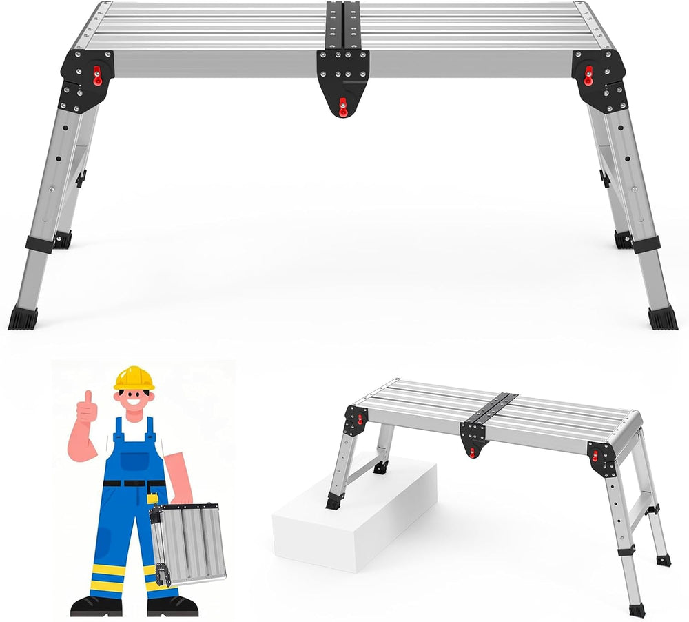 Work Platform, 500 lbs Capacity, One-Touch Fold, Larger Black