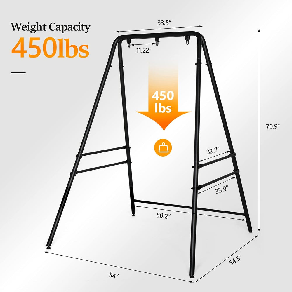 Upgraded Hammock Chair Stand Metal Swing Stand Frame, Heavy Duty Steel Hammoc...