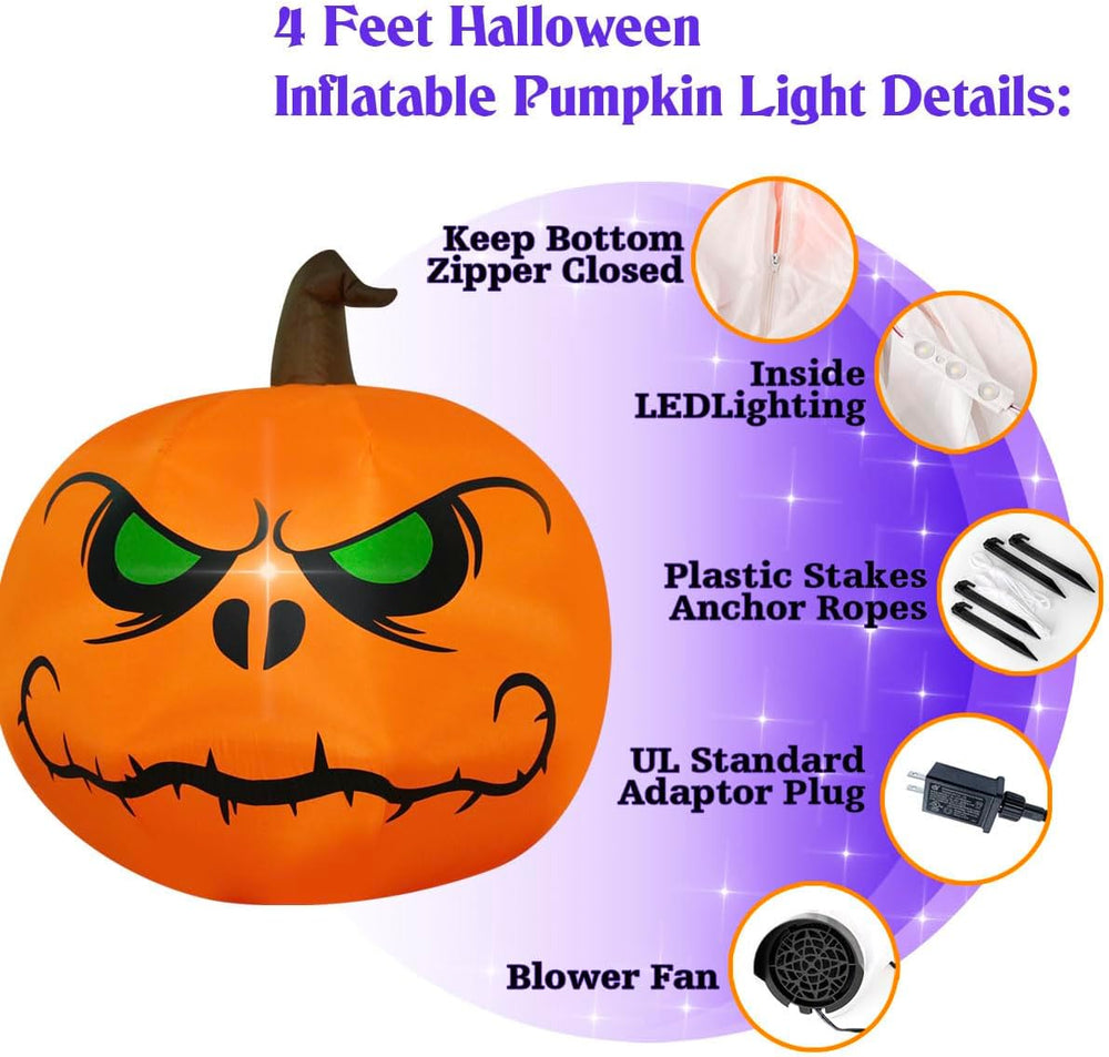 Halloween Inflatable Angry Pumpkin Outdoor Yard Decoration