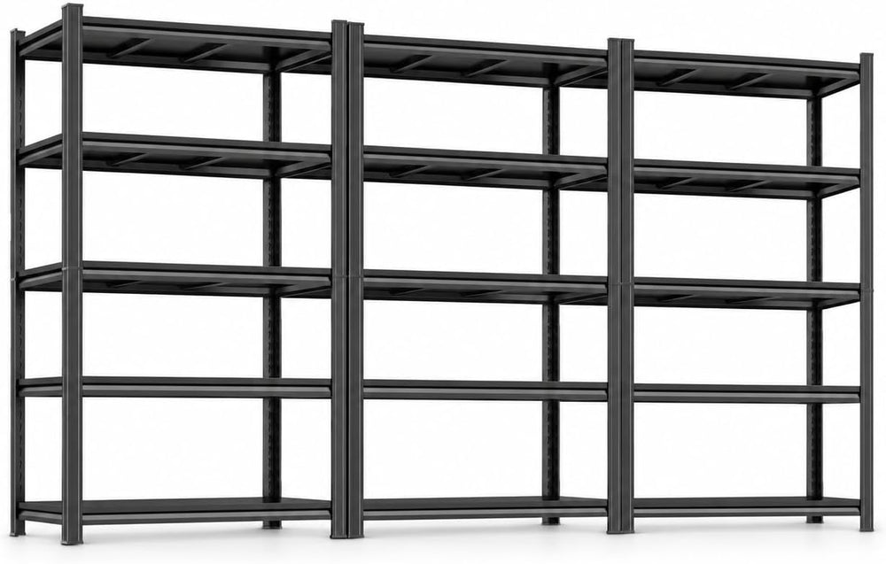 Garage Shelving Adjustable Metal Storage Shelves with Anti‑Tip Safety Kit