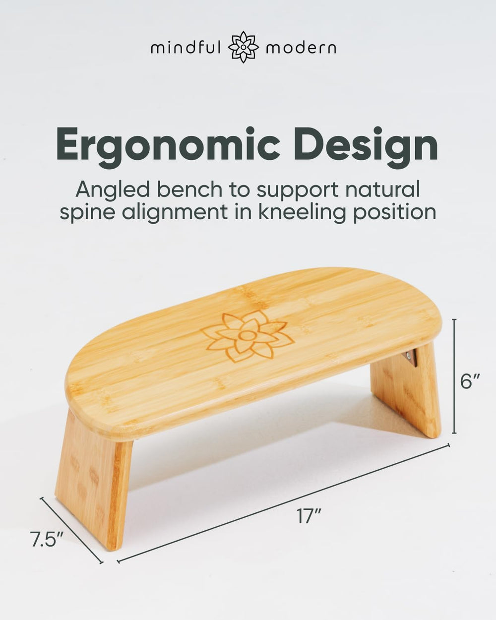 Folding Meditation Bench - Bamboo Kneeling Stool with Locking Magnetic Hinges...