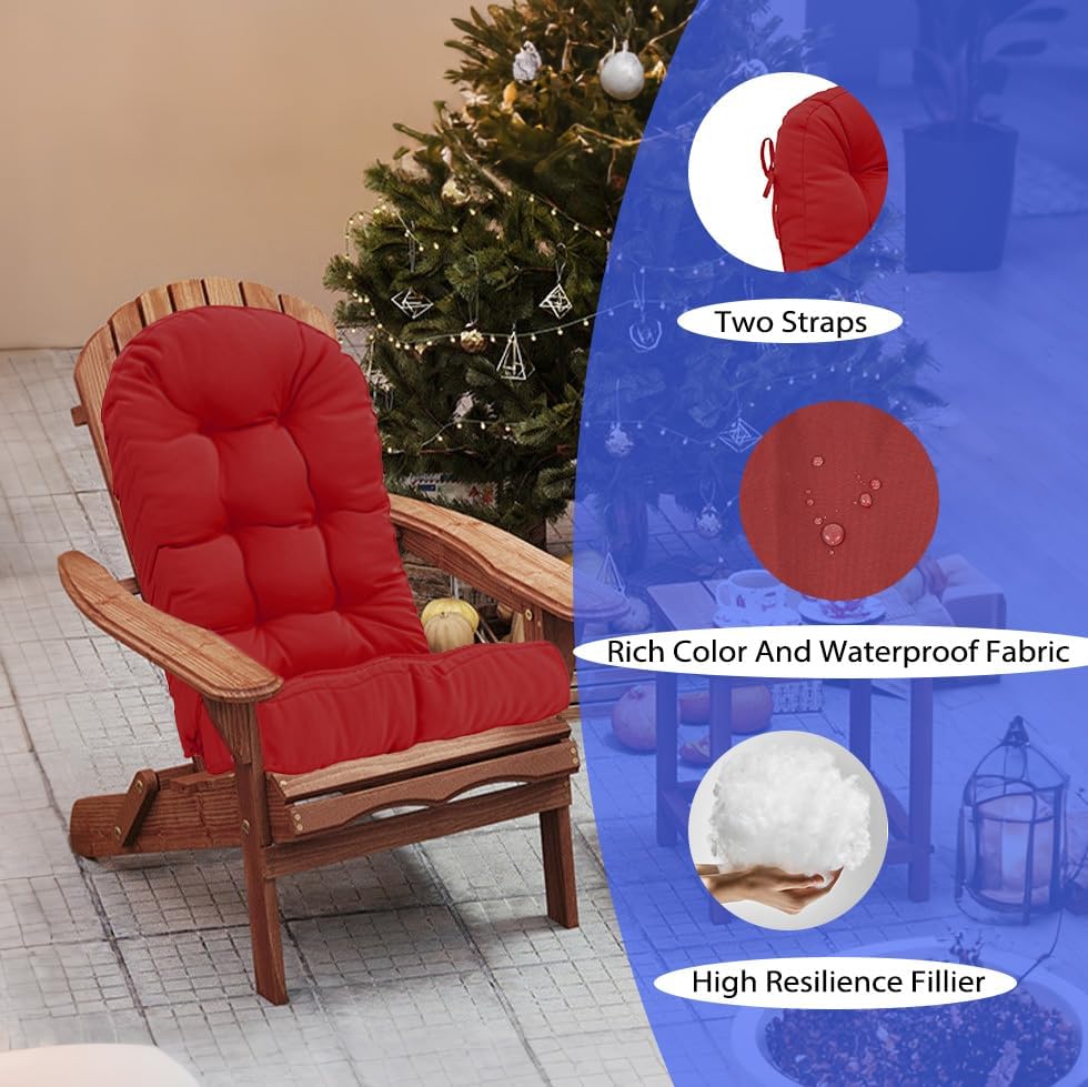 Outdoor Rocking Chair Cushion Set of 4 for Adirondack Chair, High Back Patio ...