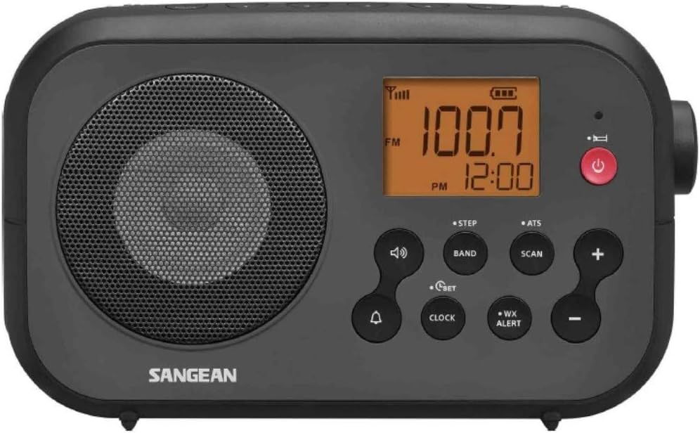 Sangean PR-D12 AM/FM NOAA Weather Alert Digital Tuning Portable Radio, Black
