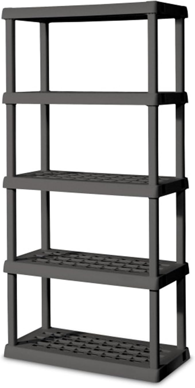Sterilite 4-Pack 5 Shelf Unit, Heavy-Duty Shelving Storage Rack for Home and ...