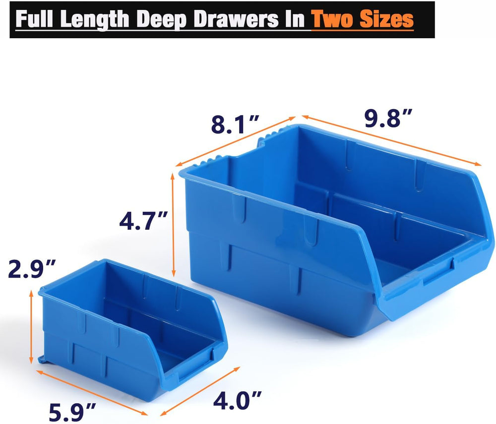 Wallmaster 10-Bin Wall Mounted Plastic Storage Bins Hanging Organizer Bins