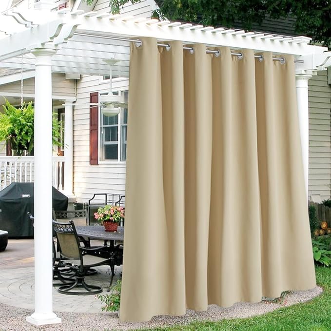 RYB HOME Extra Wide Outdoor Curtains for Patio Waterproof Heavy Duty Thermal ...