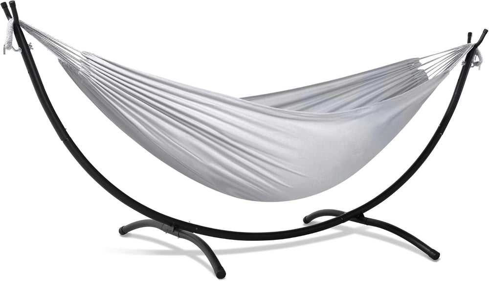 Stand Alone Hammocks for Outside, 2 Person Self Standing Hammock, Light Gray