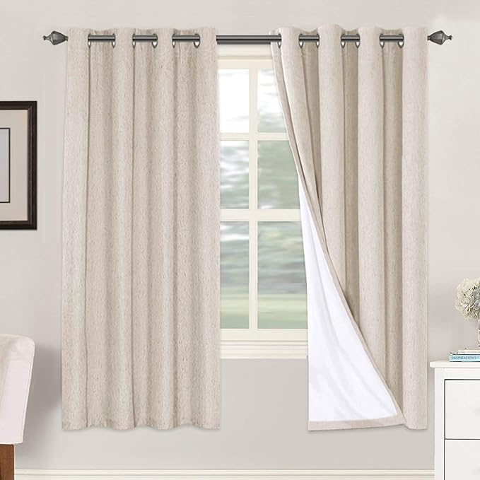 H.VERSAILTEX 72 inch Blackout Curtains, 100% Absolutely Blackout Thermal Insu...