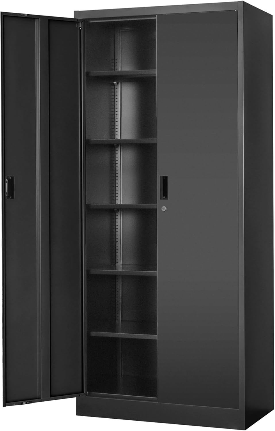 Metal Storage Cabinet, 71”H Metal Garage Cabinet with 5 Adjustable Shelves, L...