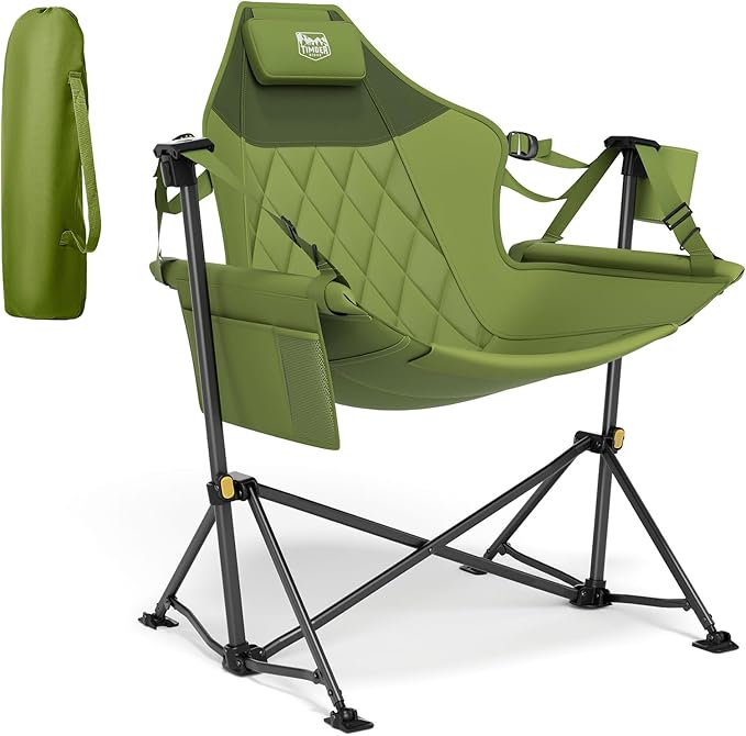 TIMBER RIDGE Hammock Camping Chair with Adjustable Backrest, Heavy Duty Foldi...