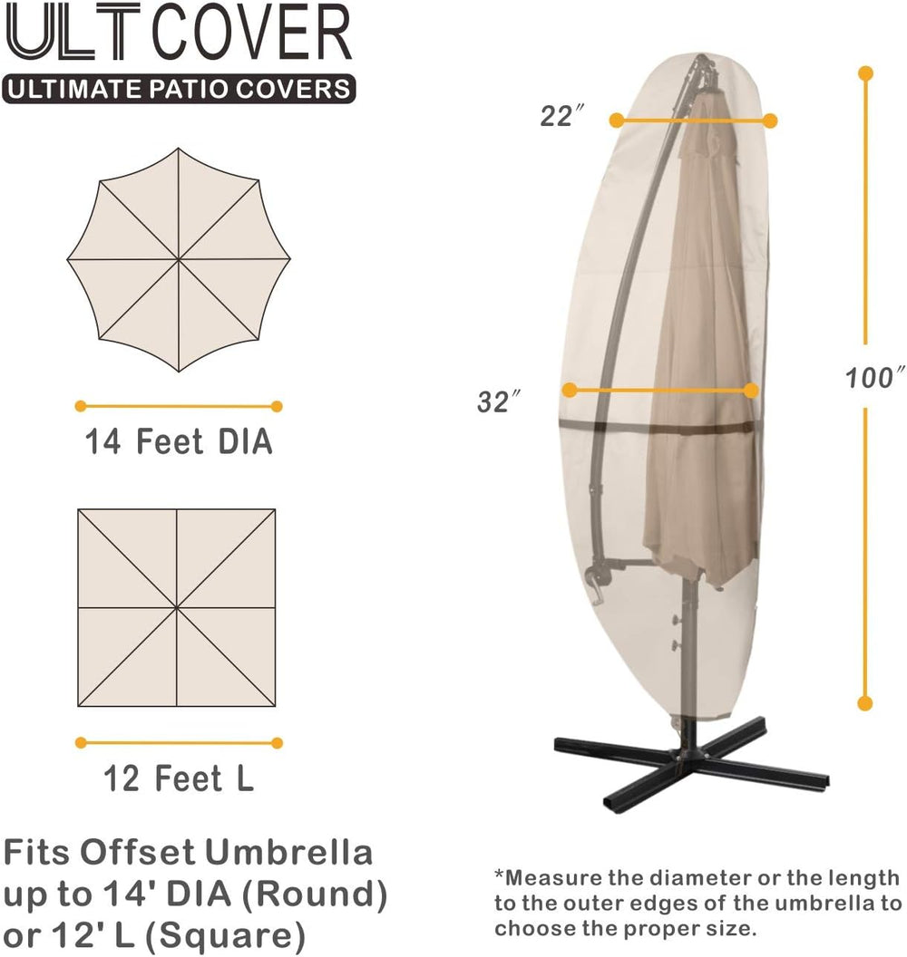 ULTCOVER Waterproof Patio Cantilever Offset Umbrella Cover