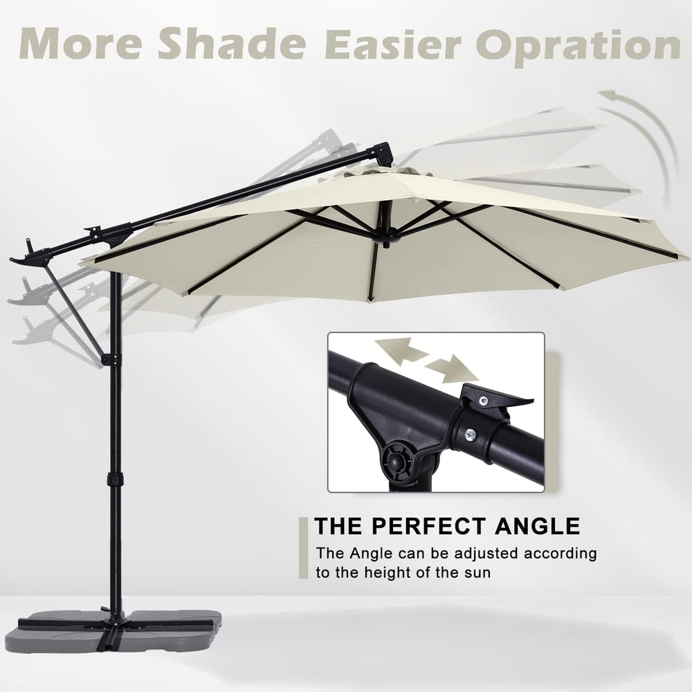 ABCCANOPY 10FT Cantilever Offset Hanging Patio Umbrella