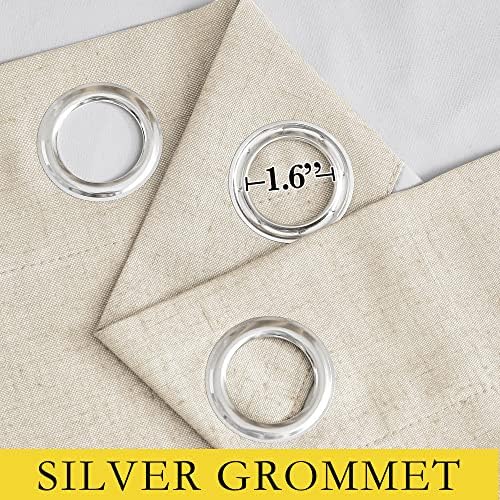 NICETOWN 100% Absolutely Blackout Linen Curtains with Thermal Insulated White...