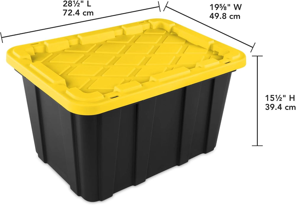 27 Gallon Storage Bins with Lids, 6 Pack Large Plastic Storage Totes