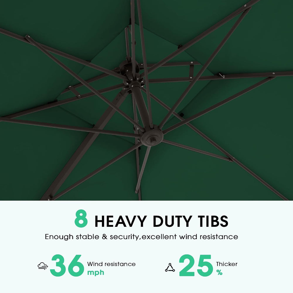 JEAREY 9x9 ft 2-Tier Cantilever Patio Umbrella, Outdoor Offset Umbrella