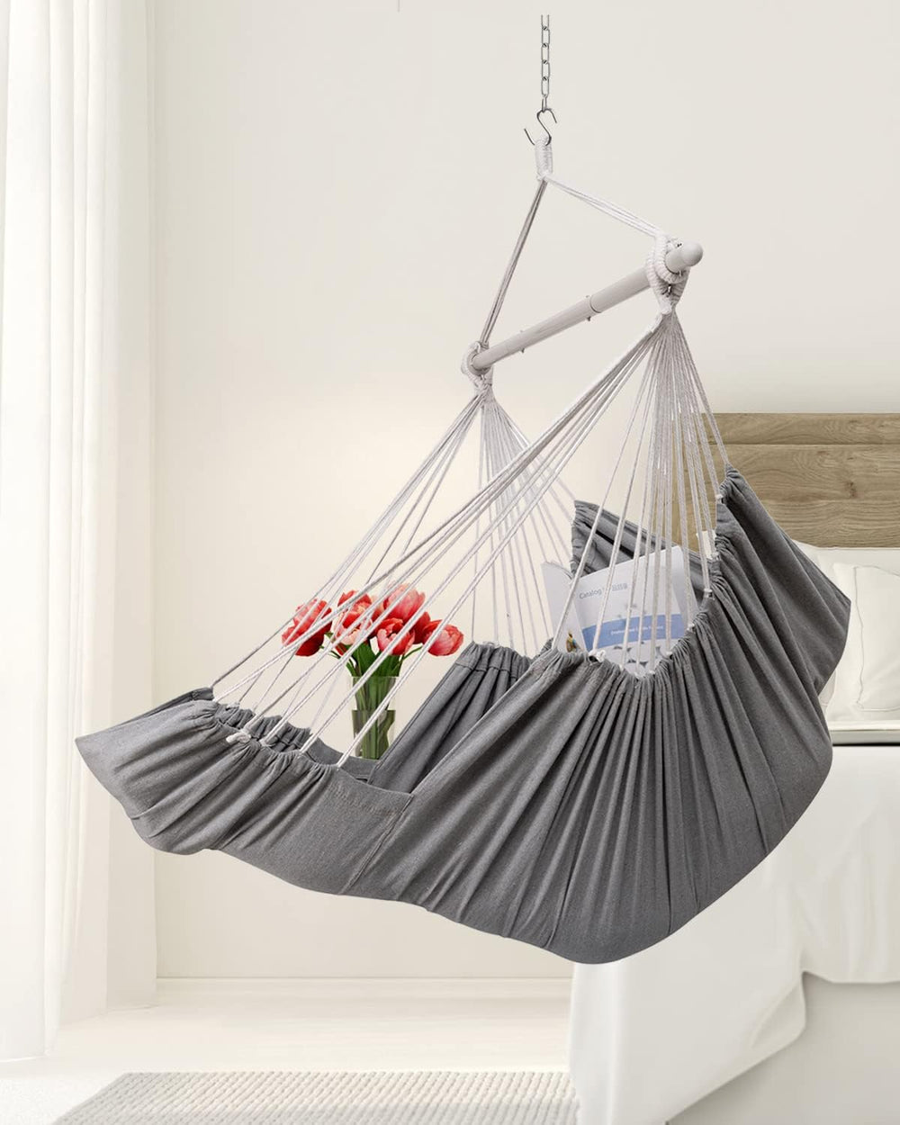 Miztli Hammock Chair Hanging Chair Swing for Bedroom with Foot Rest, Max 500 ...