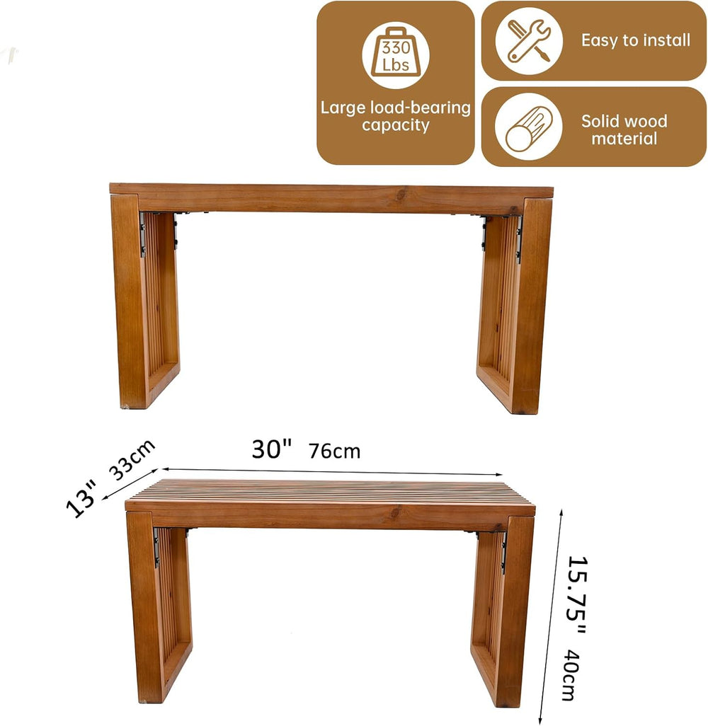 SwallowLiving 30 Inch Solid Wood Bench, Farmhouse Indoor Kitchen Dining Bench...