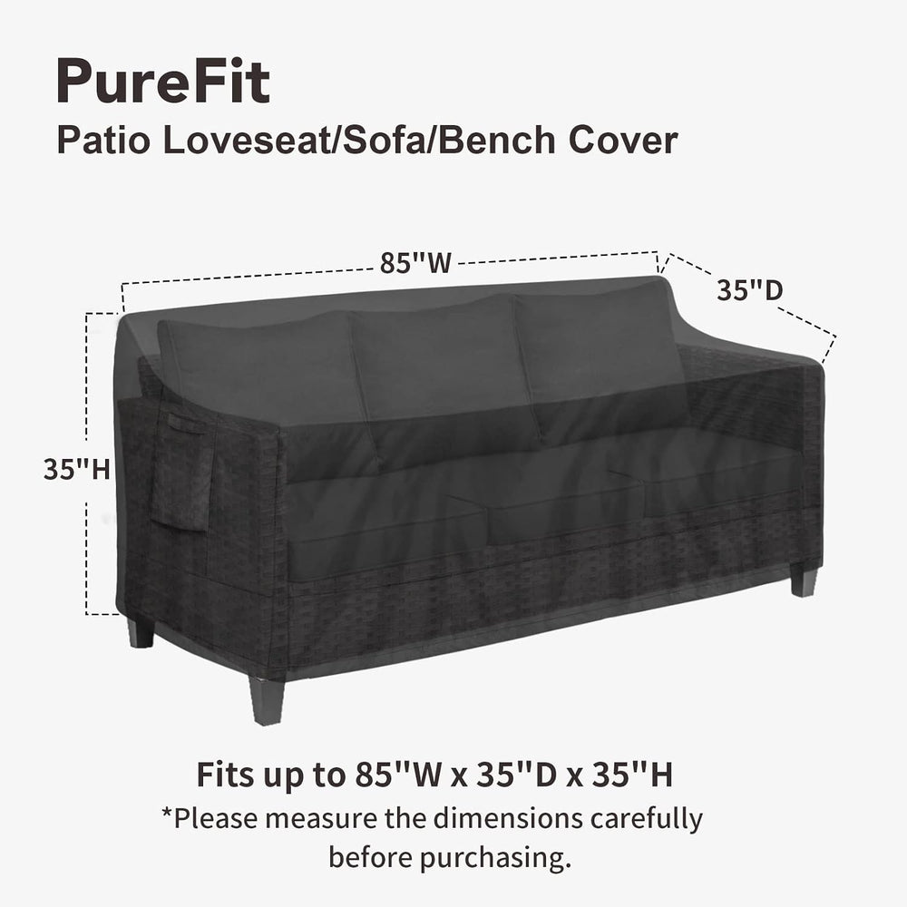 PureFit Outdoor Couch Cover Waterproof Patio Sofa Furniture Covers 3-Seater