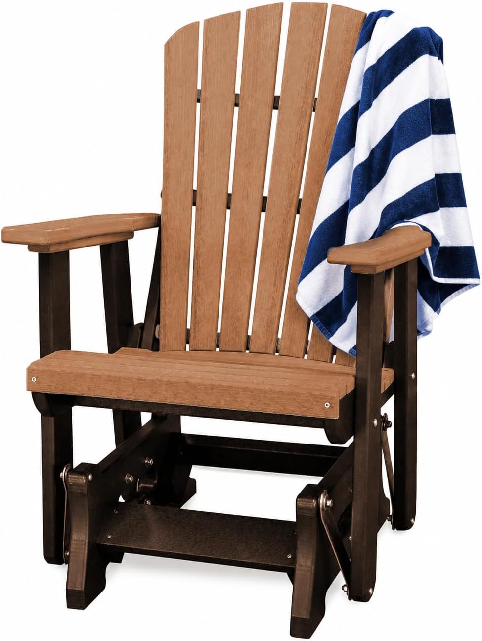 DutchCrafters Slat Fan Back Poly Adirondack Glider Outdoor Patio Chair (Tudor...