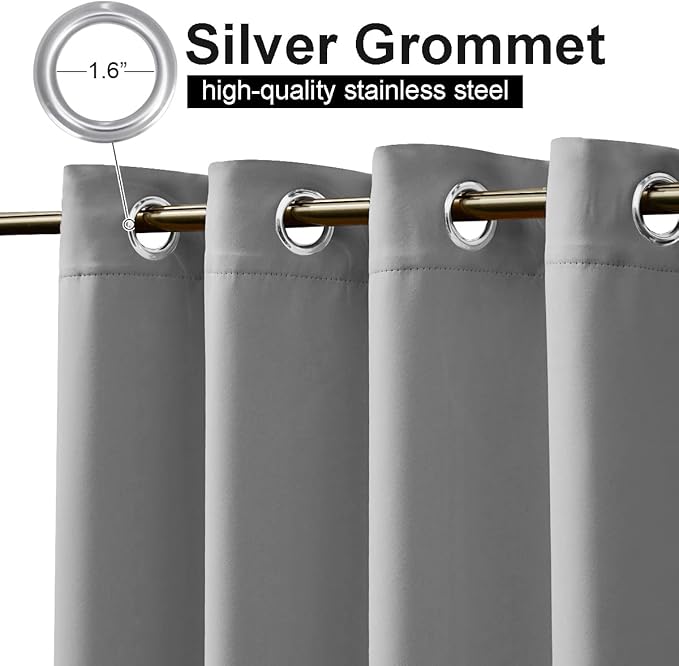 NICETOWN Outdoor Curtains Sunblock with Rustproof Grommet Top and Bottom 2 Pa...