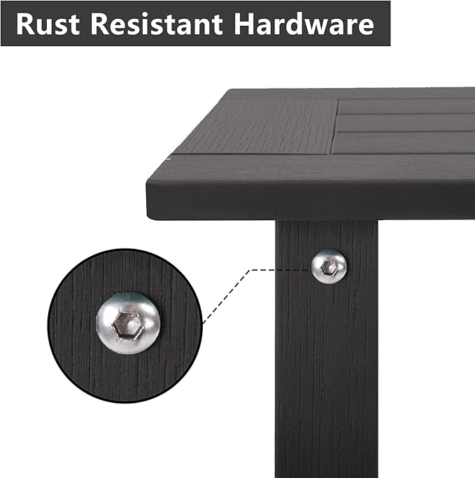 Double Adirondack Side Table Weather Resistant, Outdoor Rectangular End Table...