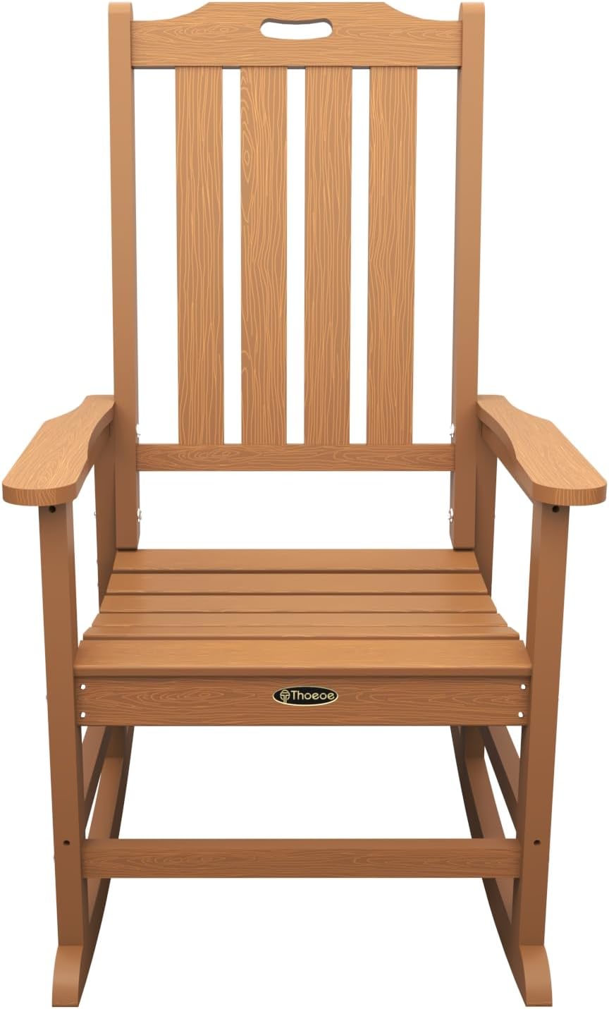 THOEOE Outdoor Rocking Chairs Set of 2, Oversized HDPE Patio Rockers