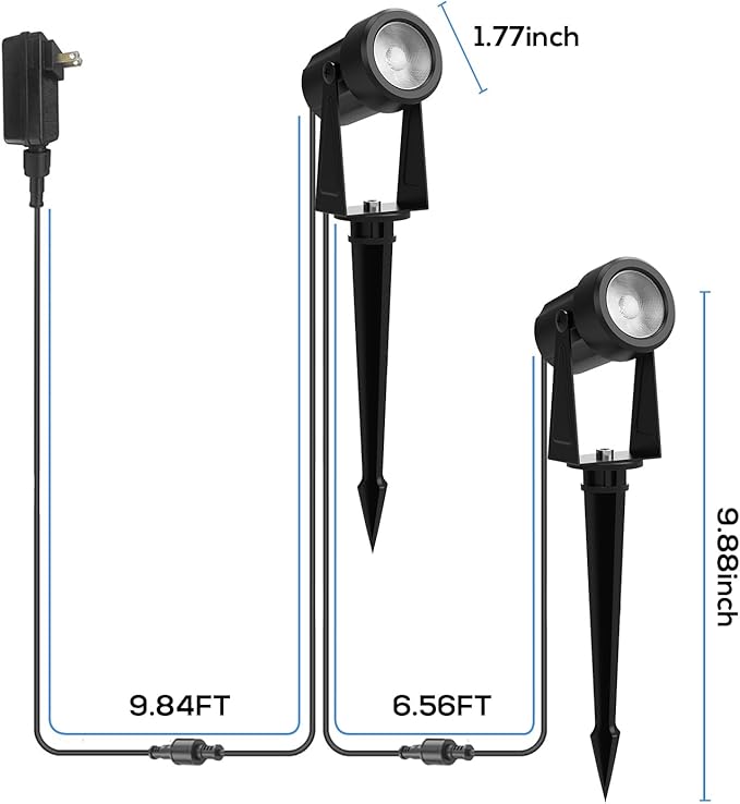 Banord Outdoor Landscape Lighting, 10 Pack Low Voltage LED Spot Lights with T...
