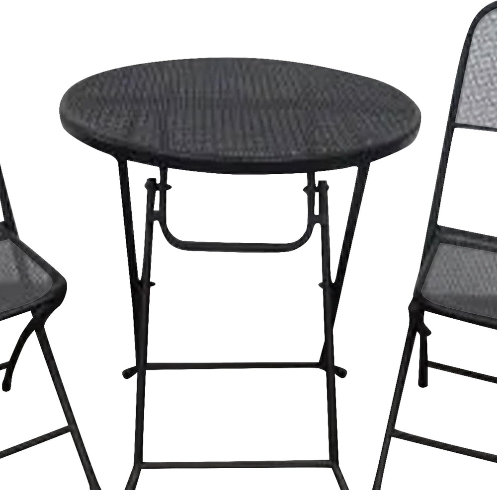 Four Seasons Courtyard Padova 3-Piece Outdoor Bistro Dining Set, Black