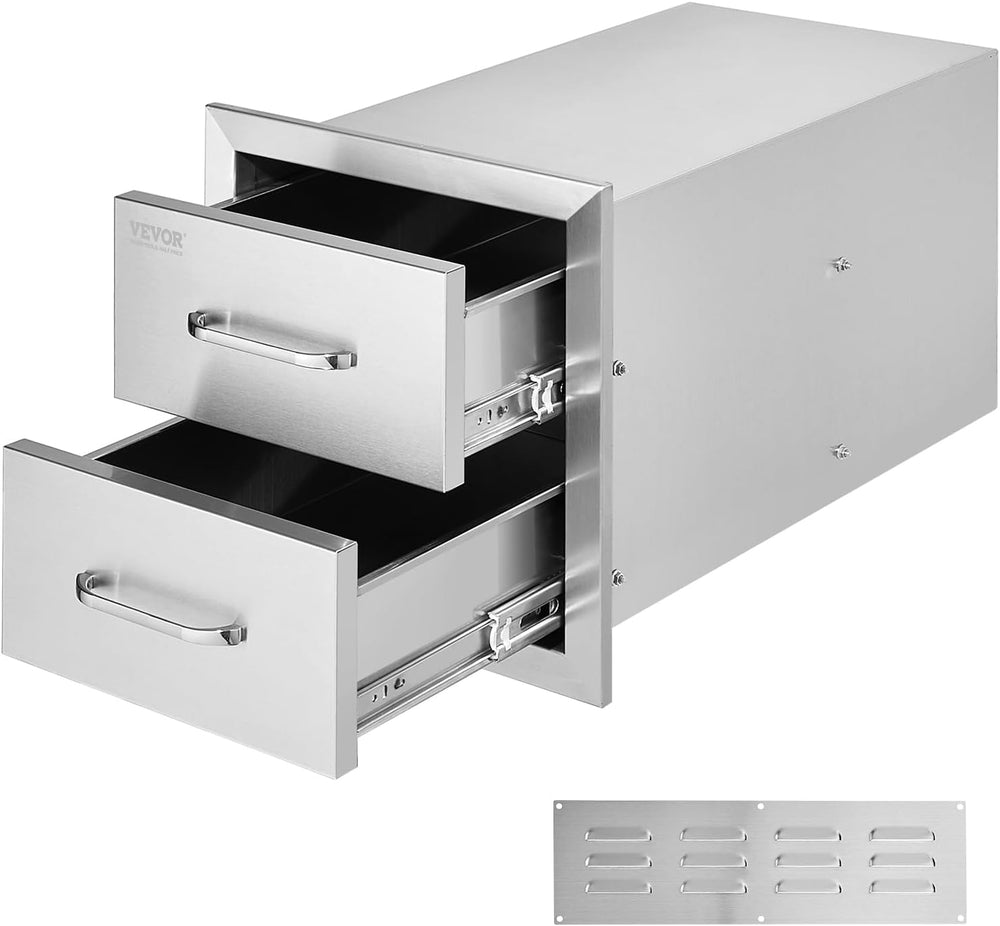VEVOR Outdoor Kitchen Drawers 14"W x 14.3"H x 23"D Stainless S...
