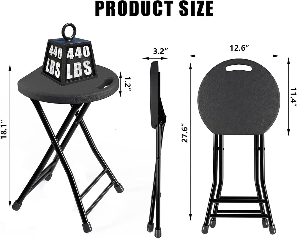 4 Pack Folding Stools with Foldable Table 6ft, Heavy Duty Dining Table and Ch...