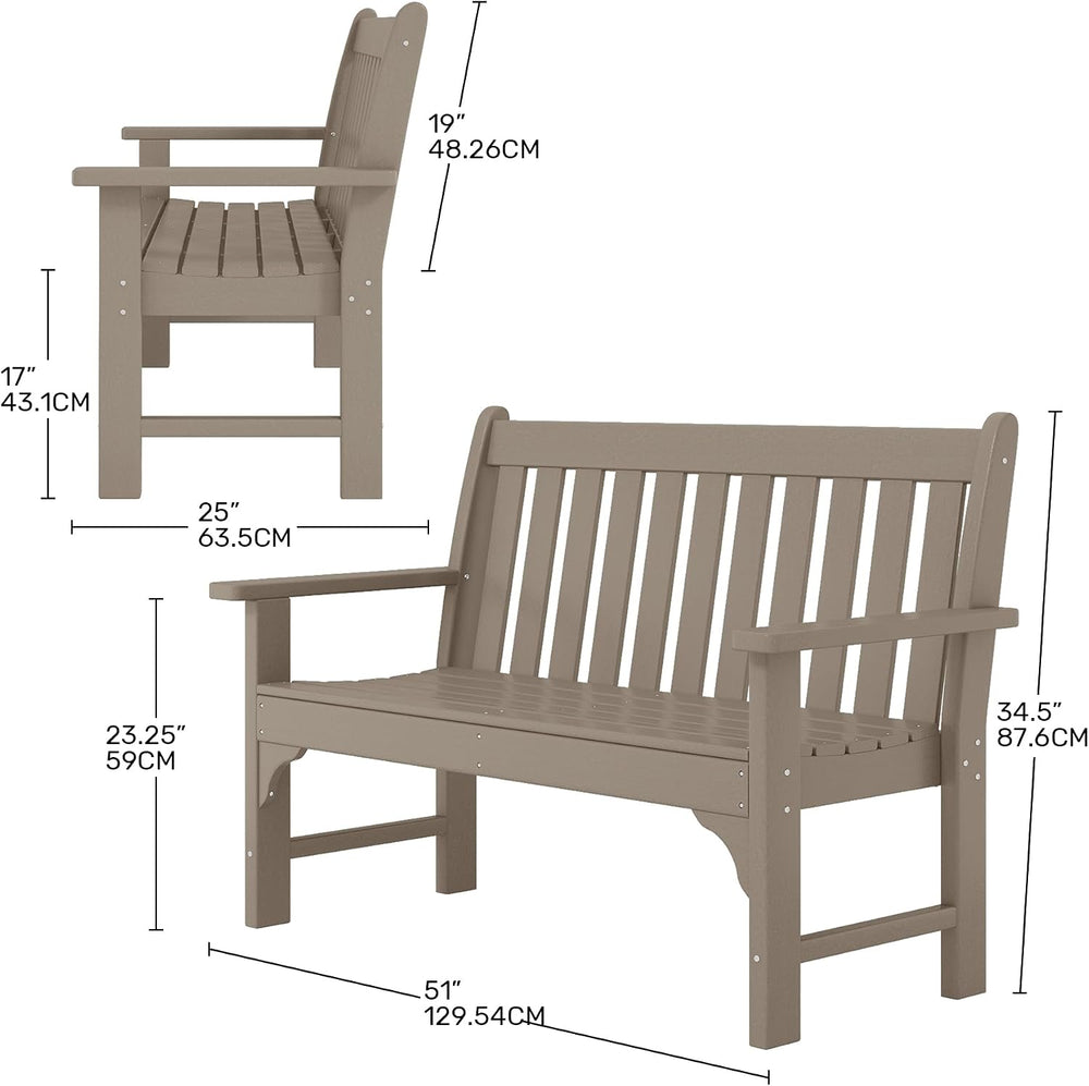 Garden Bench, Farmhouse Park Front Porch for Entryway Bench Outdoor Seating L...