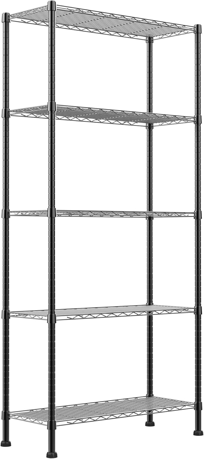 REGILLER 5-Wire Shelving Metal Storage Rack Adjustable Shelves,Standing Stora...