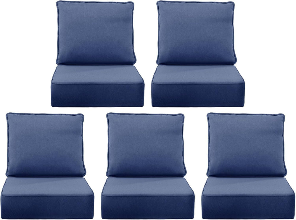 6" Thick Outdoor Chair Cushions, 22 x24 Inch Patio Furniture Cushions Se...