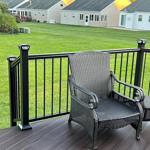 Solar Post Cap Lights for 3x3 Metal & 4x4 Vinyl/Wood Fence Posts, 6 Pack