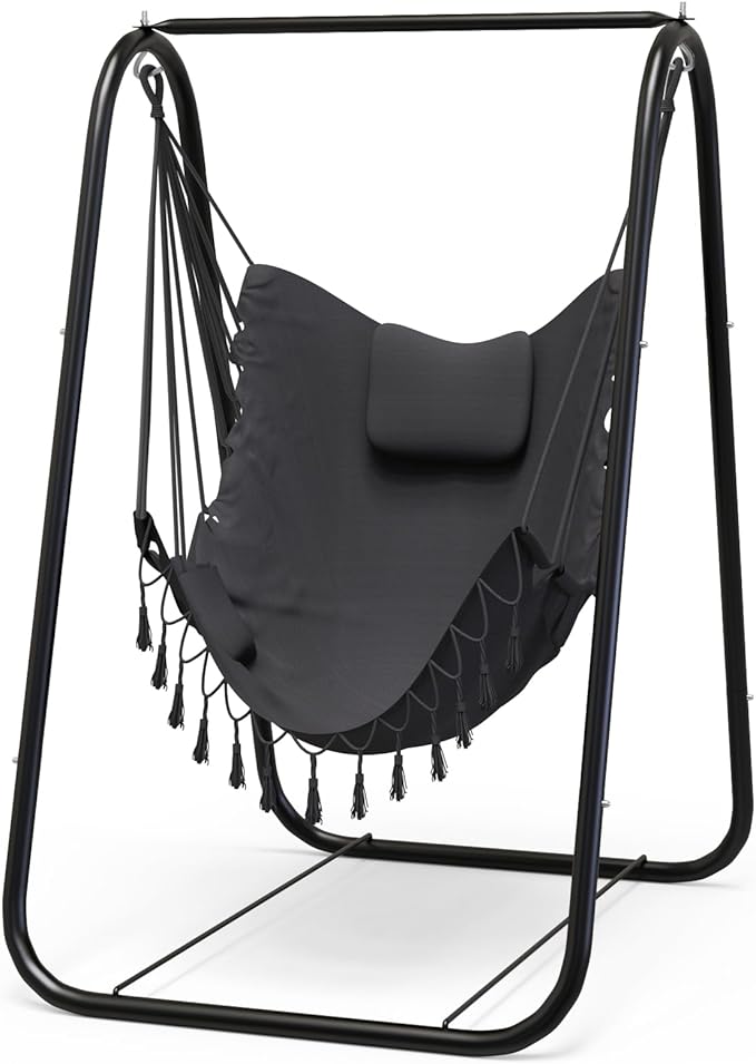 G TALECO GEAR Hammock Chair with Stand,Heavy-Duty and Rustproof Hanging Chair...