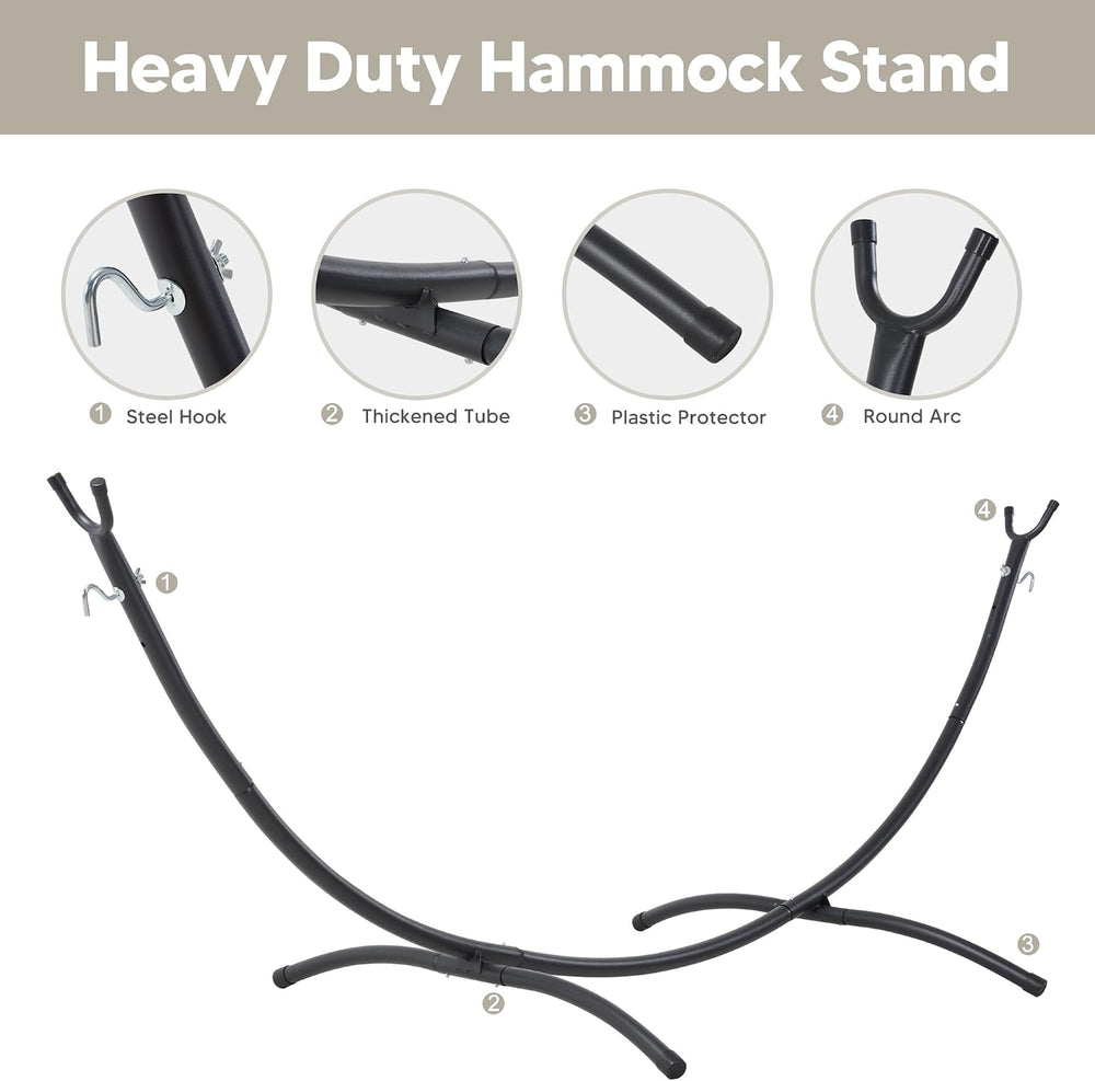 Portable Outdoor Hammock with Stand Included, Double Hammock with Tassel for ...