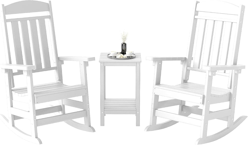 Outdoor Rocking Chair Set of 3, Oversized Rocking Chair Outdoor
