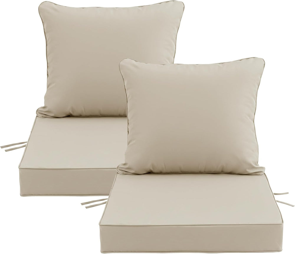 24x24 Inch Outdoor Chair Cushions Set of 2, Patio Furniture Cushions - Remova...