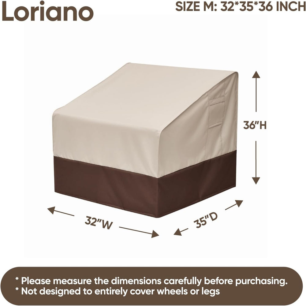 loriano Patio Chair Covers Waterproof Outdoor Chair Covers 600D Heavy Duty Fi...