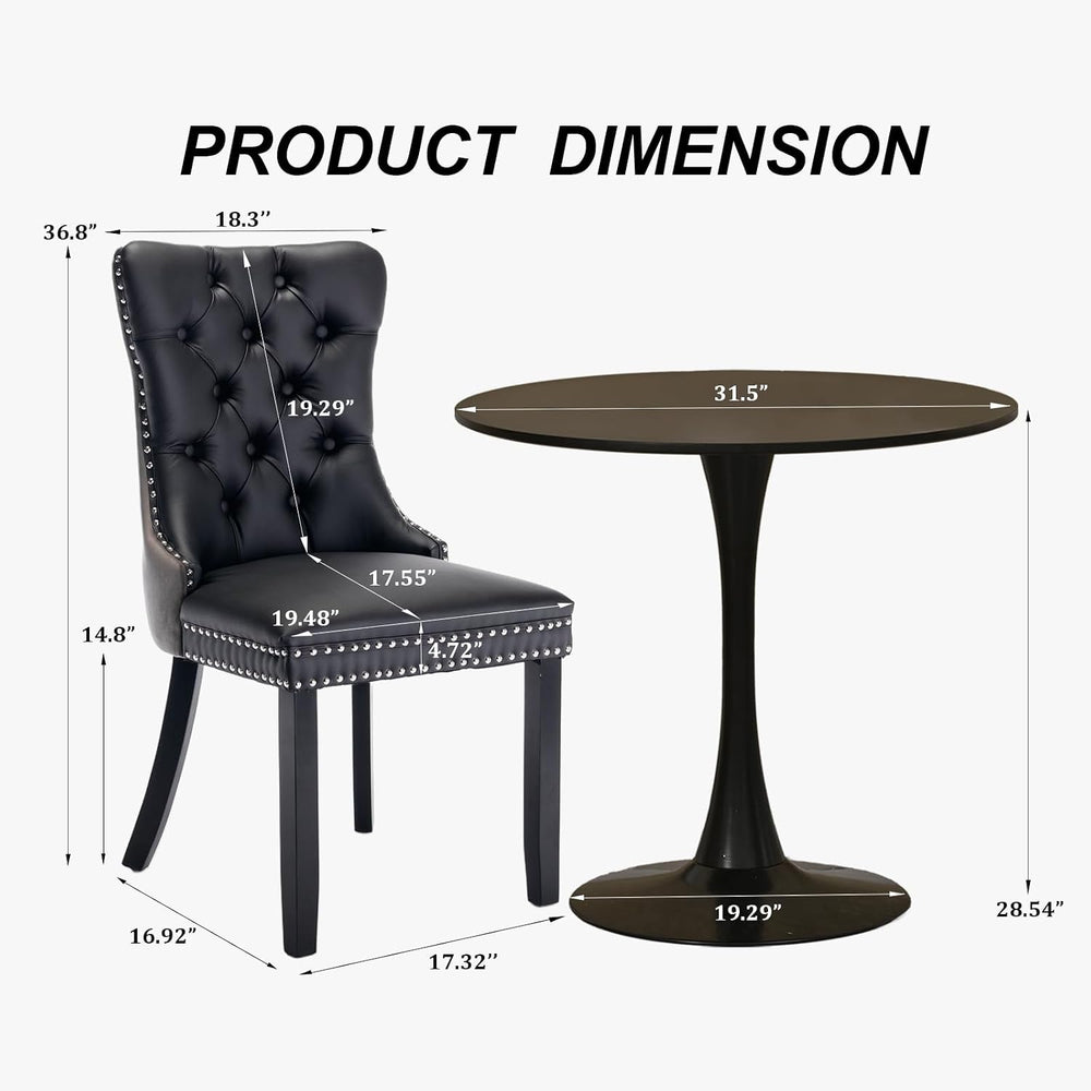 SoarFlash Black Round Dining Table, 31.5" Tulip Kitchen Dining Table 2-4...